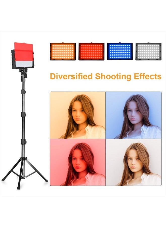 EMART - Emart Led Photo Fill Light Dimmable 5600k & Color Filter with 51inch Adjustable Stand, Portable Studio Lights for Photoshoot, Photography Video Lighting for Video Recording Streaming Filming - Image 1