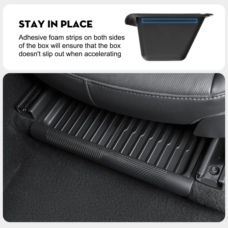 KUNIST 2PCS Under Seat Storage Box for 2026 Tesla Model Y Juniper,Hidden Organizer Tray Underseat Bins with Lid Cover for 2025-2026 Tesla New Model Y Juniper (Launch Series) Interior Accessories - Image 3