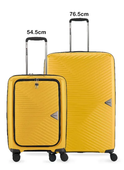 Wenger UltraLite 2 Piece 55+77cm Hardside Expandable Cabin & Check-In Luggage Trolley Set Yellow