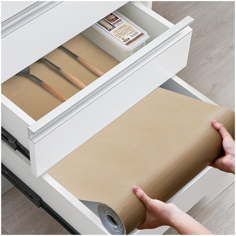 ALIUNI Drawer and Shelf Liner, Non-Slip Kitchen Cabinet Liners Non-Adhesive Thick Strong Grip Waterproof Washable Mats Protect Dresser Shelves Cupboard Bathroom Cabinets, Rose, 12 in X 10 FT - Image 1