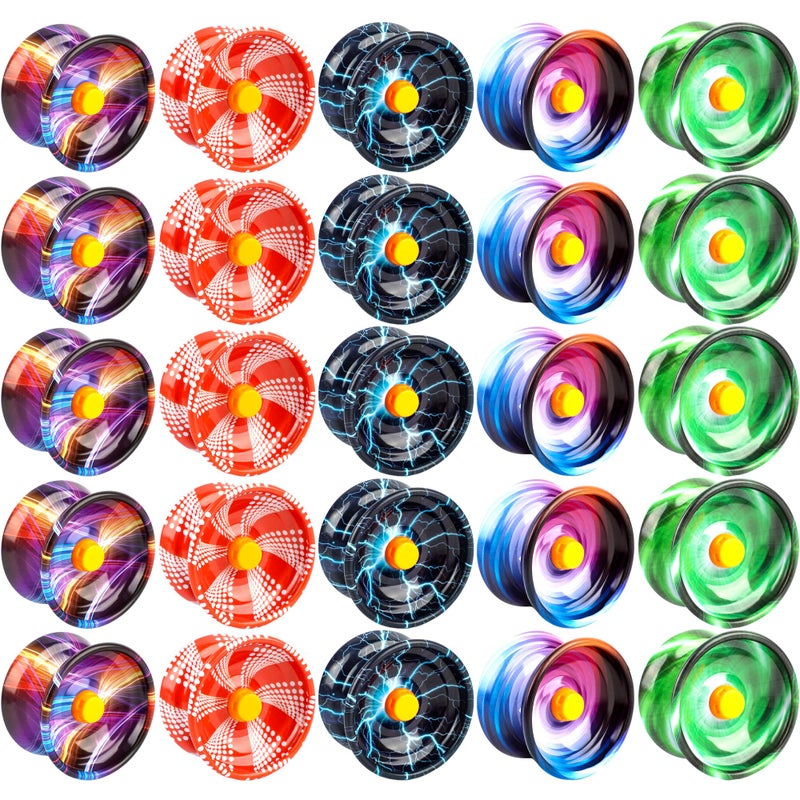 Norcoin 25 Pack YoYo Alloy Response Balls Bulk Colorful Response YoYo Metal Automatic Return Technology Balls for Beginners Boys Adult Training Party Gifts - Image 3