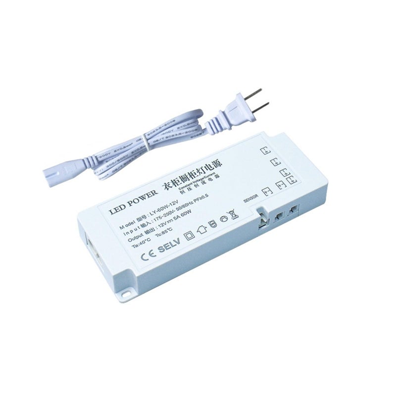 12V 60W LED Power Supply Transformer 6 Port Output For Wardrobe Bookcase Lighting - Image 2