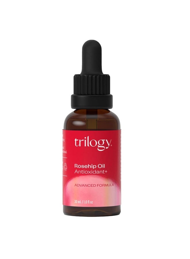 Trilogy زيت الورد ثلاثي الأبعاد مضاد للأكسدة +، زيت جمال مرطب ومصلح معتمد عضوي، 1.0 أونصة سائلة - Image 1