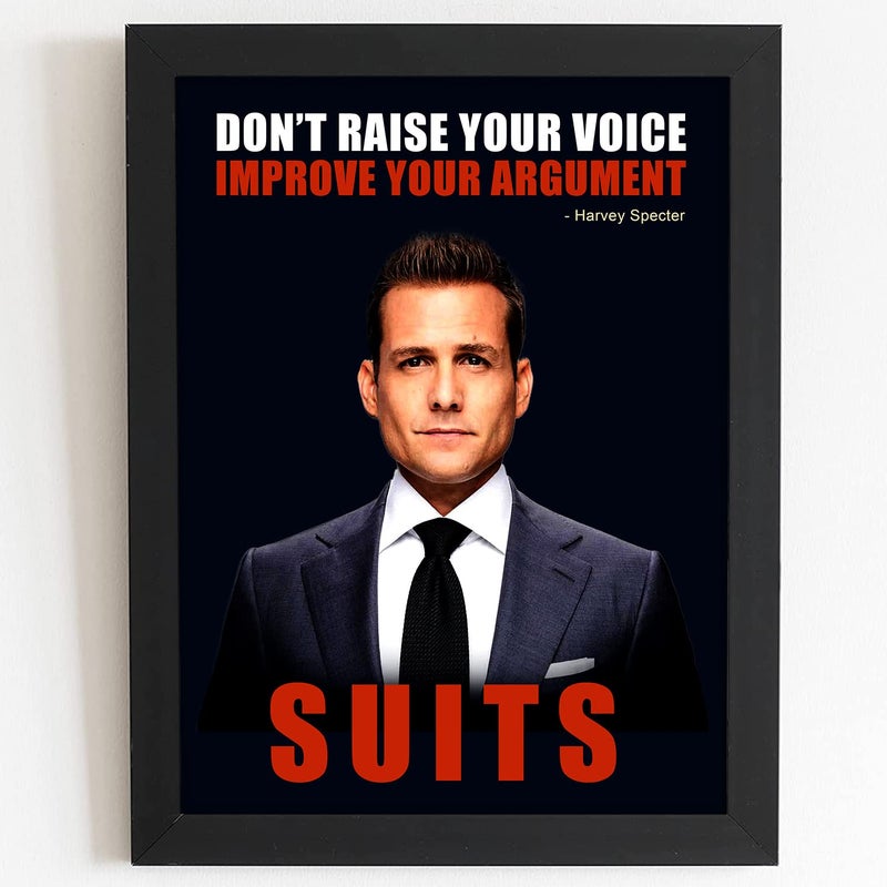 Craftolive Suits Framed Poster Harvey Specter Quote Suits Frame for Wall Decor Room Decor Home Decor Gift Framed Poster Wall Frame