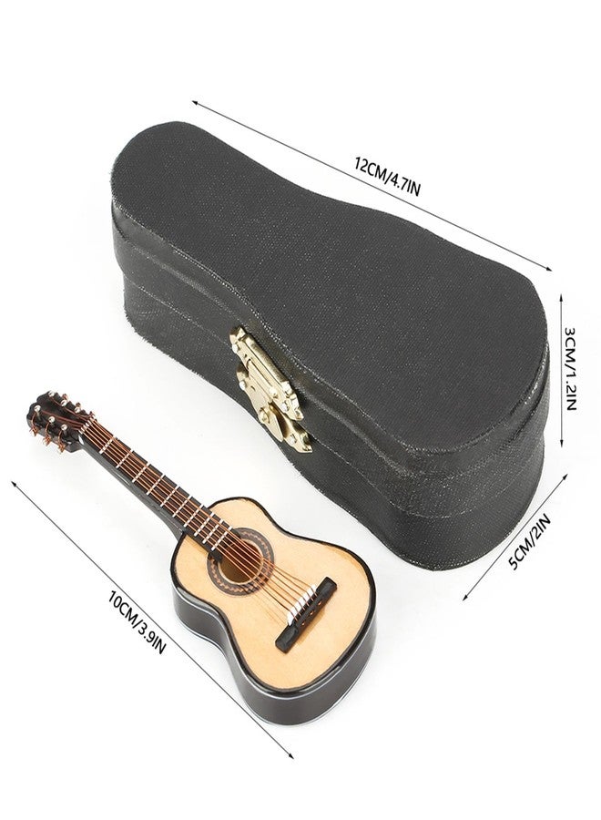 Jwthee Miniature Guitar Model, Wooden Miniature Guitar with Stand and Case, 4.7 * 2 * 1.2inch Mini Musical Instrument Guitar Replica Collectible Figurines Holiday Tree Home Decoration Display Ornament - Image 4