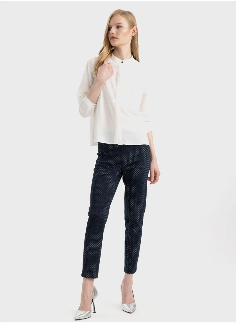 DeFacto Cigarette Fit Regular Hem Satin Trousers
