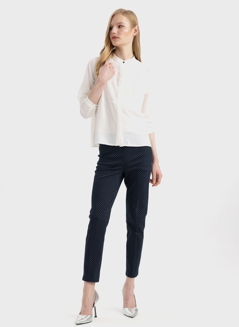 DeFacto Cigarette Fit Regular Hem Satin Trousers - Image 3