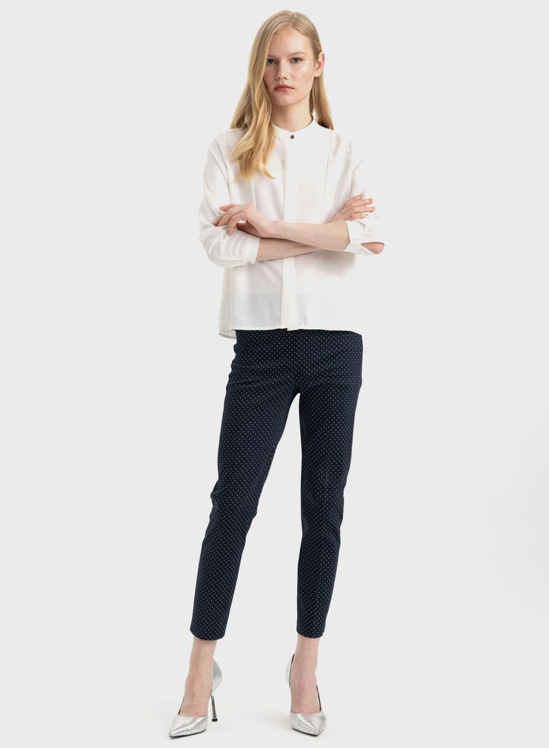 DeFacto Cigarette Fit Regular Hem Satin Trousers - Image 5