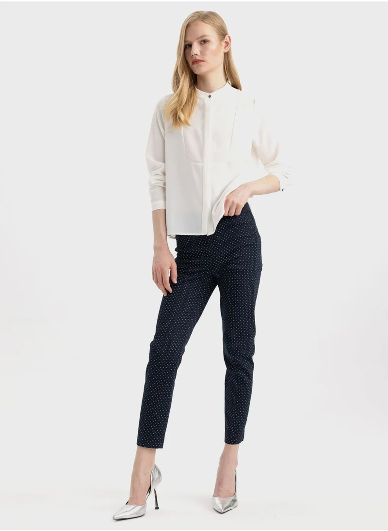 DeFacto Cigarette Fit Regular Hem Satin Trousers