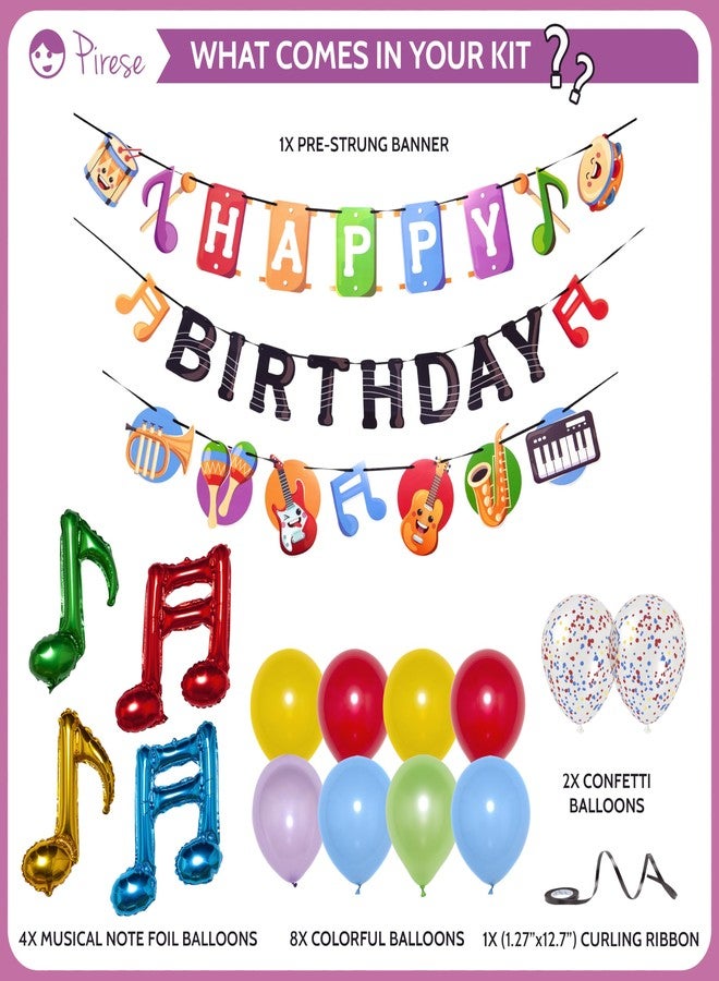 Pirese Music Birthday Banner - Karaoke Music Themed Party Decor - Image 2