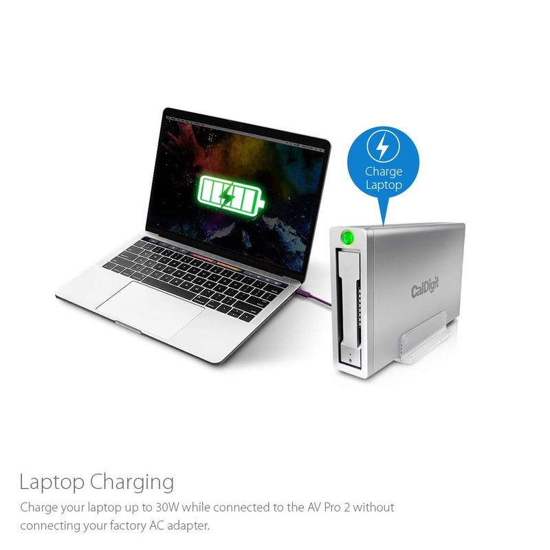 CalDigit AV Pro 2 Storage Hub USB C External Hard Drive - Charge up to 30W, Compatible with USB-C and Thunderbolt Type-C Computers (0TB Enclosure Kit) - Image 1