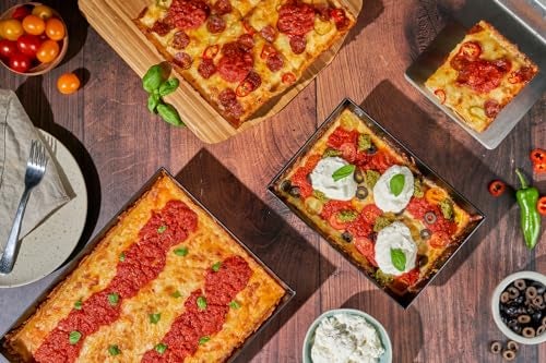 ooni Detroit-Style Pizza Pan 13 x 10 Inch - Rectangular Deep Dish Pizza Pan with Lid, Non-Stick Aluminum Pan, Rectangle Baking Pan & Proofing Tray - Image 3