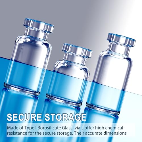 ZHANXUBIO Sterile Empty Vials with Self Healing Injection Port and Aluminum Plastic Cap,Sterile Package (5ml Clear 10PCS) - Image 5