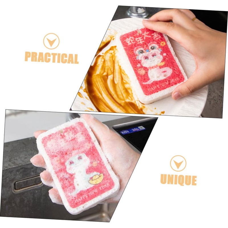 2 Pack Natural Wood Pulp Sponges Heavy Duty Non Scratch Kitchen Cleaning Sponges for Dishes - Image 4