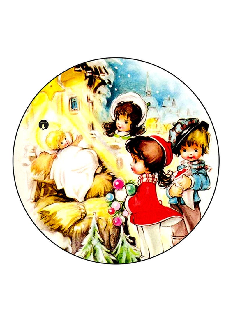 RKN Vintage Art Pattern Round Pin Badge Multicolour - Image 1