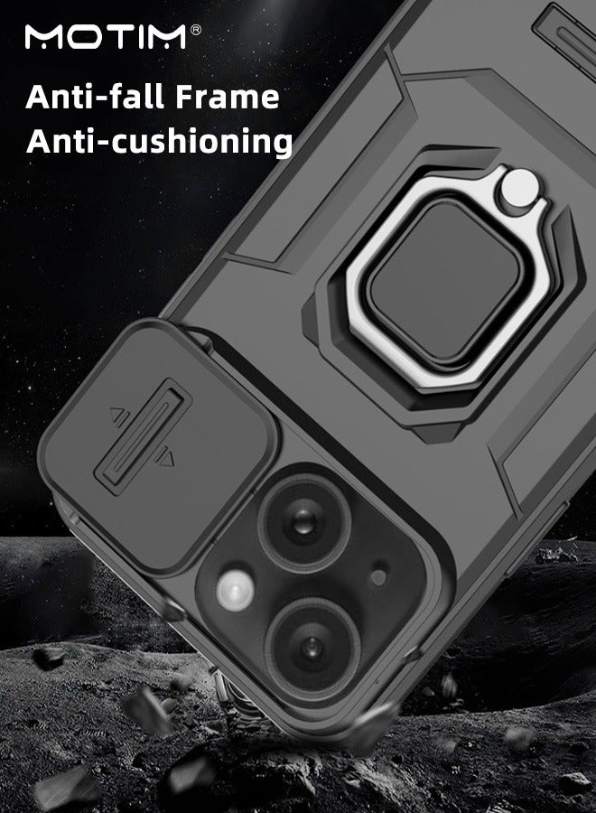 Motim iPhone 15 Case with Slide Camera Cover and Invisible Stand, Phone Case Cover for iPhone 15 with Magnetic Car Mount Holder, Top Grade Heavy Duty Protective Kickstand  - Image 2
