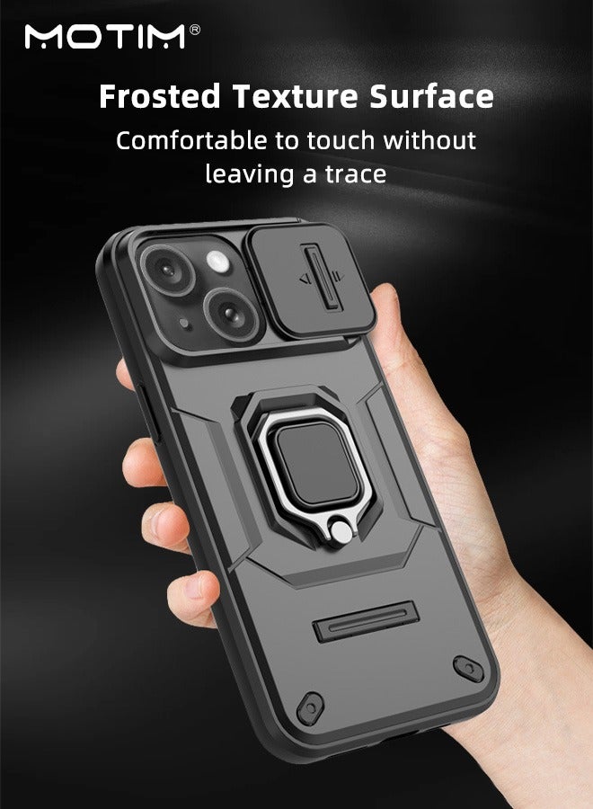 Motim iPhone 15 Case with Slide Camera Cover and Invisible Stand, Phone Case Cover for iPhone 15 with Magnetic Car Mount Holder, Top Grade Heavy Duty Protective Kickstand  - Image 4