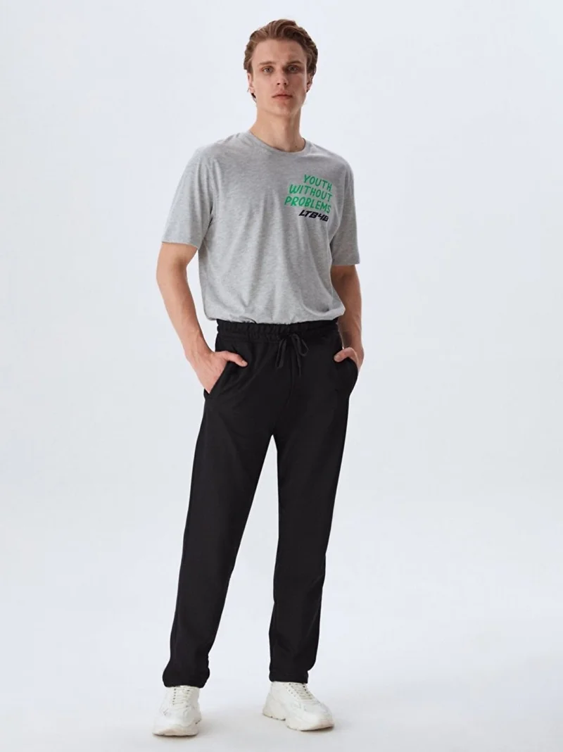 Men's Basic Straight Leg Black Tracksuit