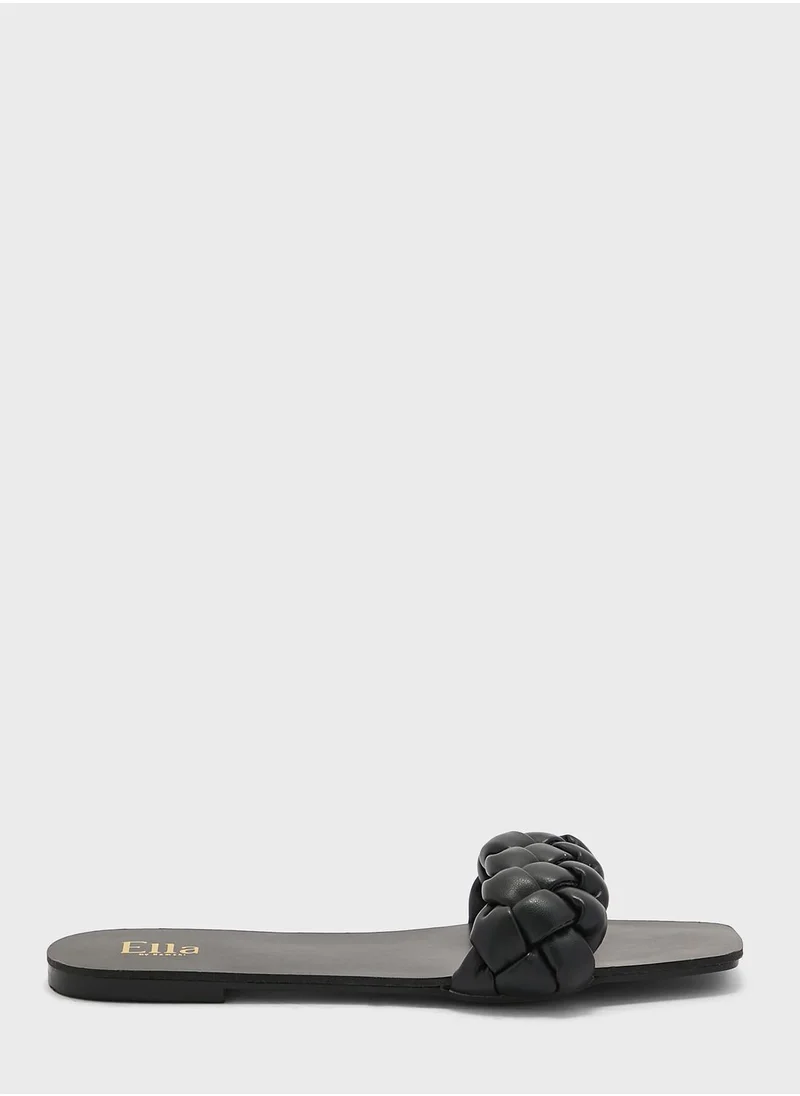 ايلا Plaited Square Toe Flat Sandal