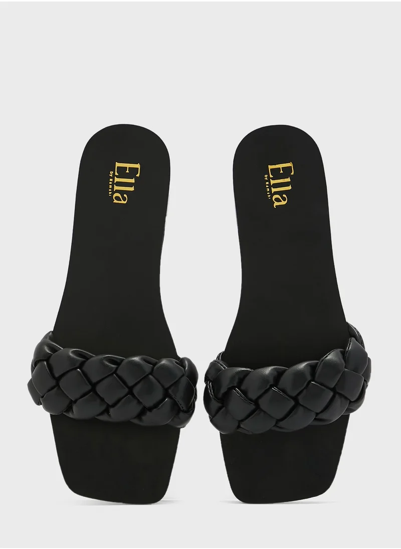 ايلا Plaited Square Toe Flat Sandal