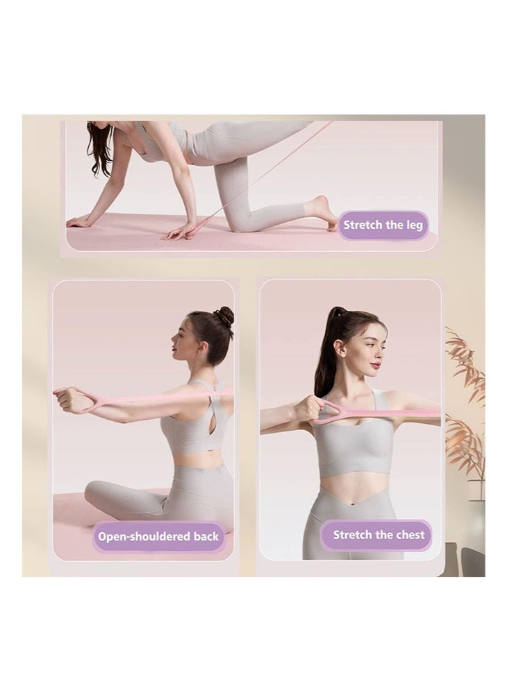 meayul Figure 8 Fitness Resistance Band, 3 Pcs Strength Training Resistance Band, Elastic Bands for Working Out, Arm, Back Training Elastic Ropes, Exercise Equipment for Yoga, Pilates, Physical Therapy, Stretching - Image 3