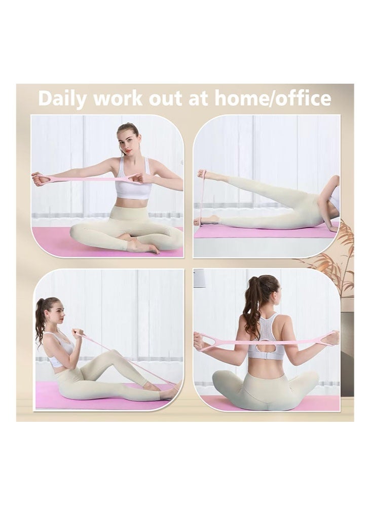 meayul Figure 8 Fitness Resistance Band, 3 Pcs Strength Training Resistance Band, Elastic Bands for Working Out, Arm, Back Training Elastic Ropes, Exercise Equipment for Yoga, Pilates, Physical Therapy, Stretching - Image 2