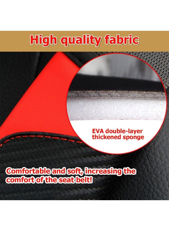 2PCS Car Seat Belt Cover, Carbon Fiber Seatbelt Shoulder Strap Covers, Breathable Leather Soft Harness Pad Protect Your Neck and Shoulder Compatible with Cars - Image 4