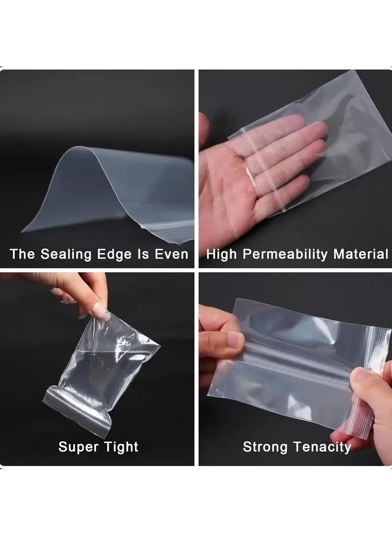 QIBANG Clear Plastic Zipper Bags 100 Pieces Multipurpose Storage Bags for Office Supplies Beads Jewelry Kitchen Fruits Nuts Candy Packaging and Everyday Use - Image 4