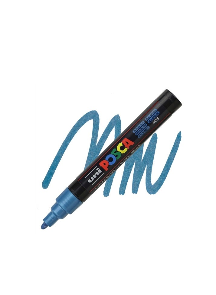 Paint Marker Medium Bullet Tip Metallic Blue Ink
