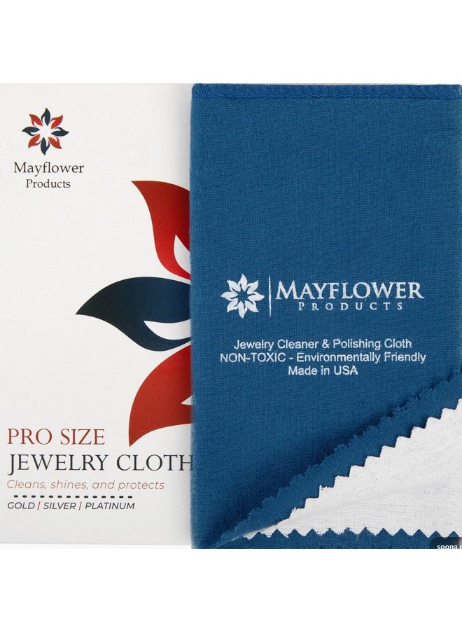 Mayflower Products - Mayflower Polishing Cloth for Silver, Gold, Platinum USA Made. Pure Cotton Pro Size Cleaning Cloth That Shines Like New Jewelry Watches Engagement Rings Silverware Coins Diamonds Musical Instruments - Image 1
