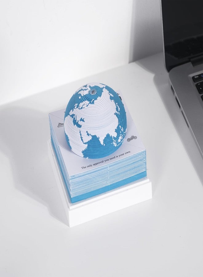 تقويم مكتبي لعام 2026، مجسم ثلاثي الأبعاد للأرض والوقت، مع دفتر ملاحظات قابل للتمزيق وملاحظات يومية ملهمة، تقويم تخطيط ورقي منحوت لمدة 365 يومًا مع قاعدة بلاستيكية وغطاء صندوق شفاف، هدية مثالية لعيد الميلاد ورأس السنة الجديدة - Image 2