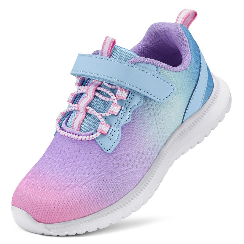 RUNSIDE Girls Sneakers Lightweight Athletic Walking/Running Tennis Shoes(Toddler/Little Kid/Big Kid) Gradient Blue - Image 1