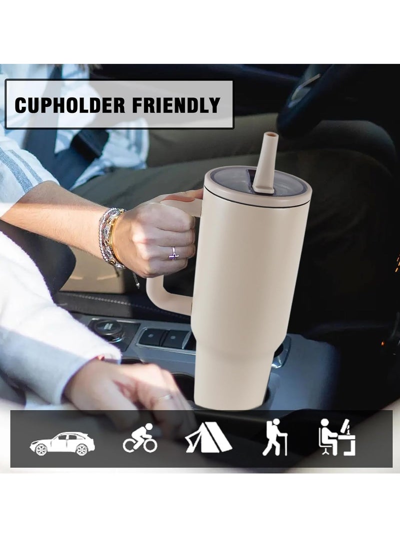 40 oz Tumbler with Handle and Flip Straw Travel Mug Cup for Water Iced Tea or Coffee Smoothie and More  - Image 3