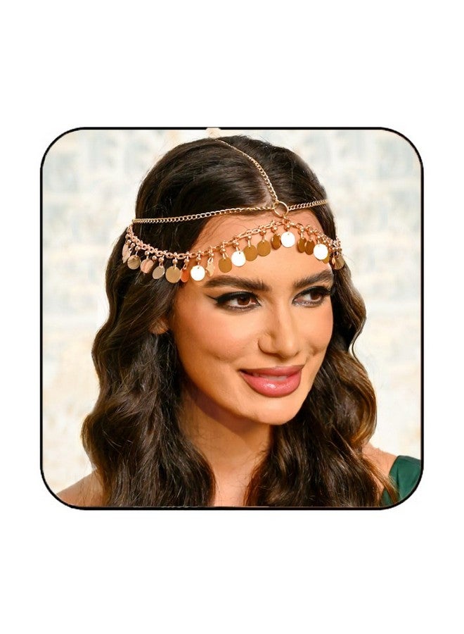 أوكملا سلسلة رأس بوهو من الترتر، مجوهرات ذهبية، سلاسل شعر، عصابة رأس للمهرجانات، إكسسوارات شعر للنساء والفتيات - Image 1