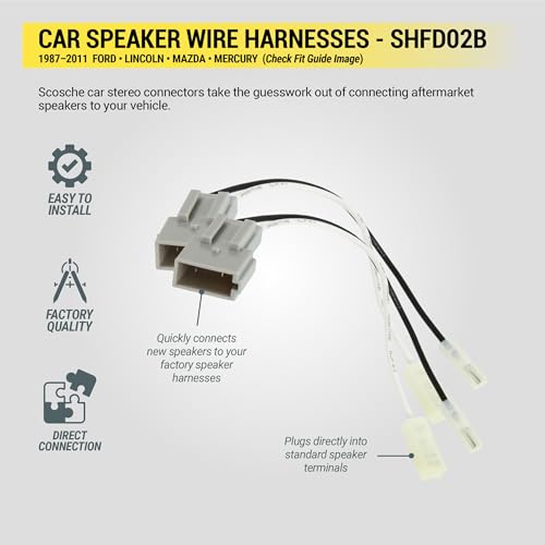 Scosche SHFD02B Speaker Harness for Select 1986-Up Ford, Lincoln, Mercury and Mazda - Image 5