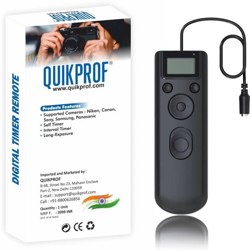 Quikprof LCD Timer Time Lapse intervalometer Remote Shutter Release Cable Cord Nikon D90 D3100 D3200 D3300 D5000 D5100 D5200 D5300 D7000 D7100 D7200 - Image 2