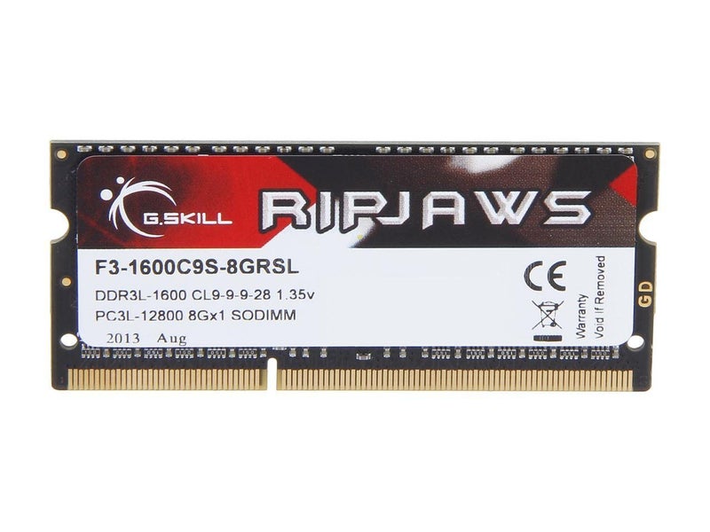 G.Skill ذاكرة لابتوب G.Skill Ripjaws Series 8GB 204-Pin DDR3 SO-DIMM DDR3 1600 (PC3 12800) (F3-1600C9S-8GRSL) - Image 2