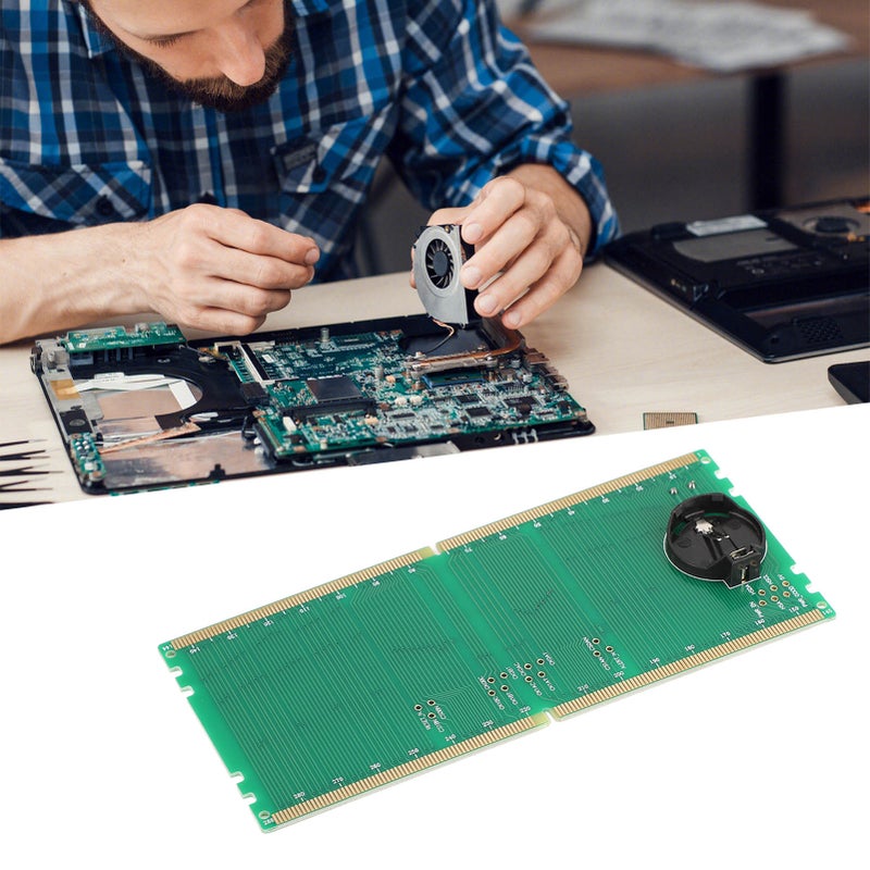 DDR5 RAM Memory Slot Tester Card with LED Lights Portable for PC Motherboard RAM Memory Maintenance Green - Image 3
