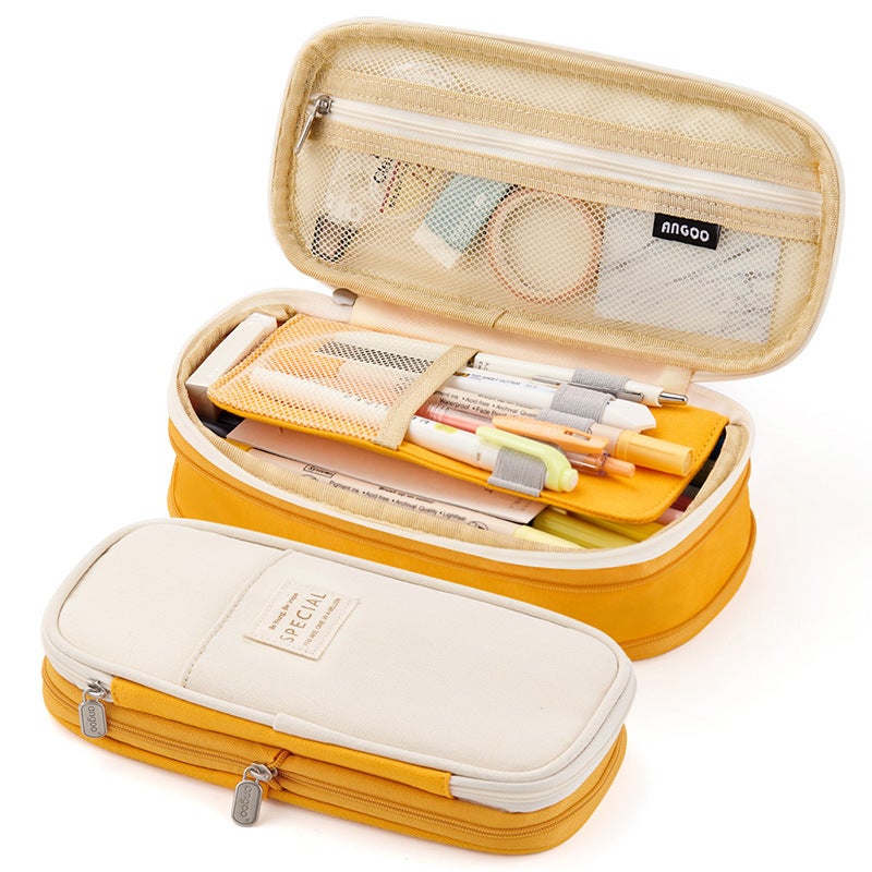 Anko Stationery Japanese And Korean Style Macaron Color-Matching Can Be Transformed Into Large Capacity Upgraded Pencil Case Stationery Box - Image 2