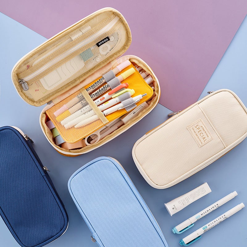 Anko Stationery Japanese And Korean Style Macaron Color-Matching Can Be Transformed Into Large Capacity Upgraded Pencil Case Stationery Box - Image 3