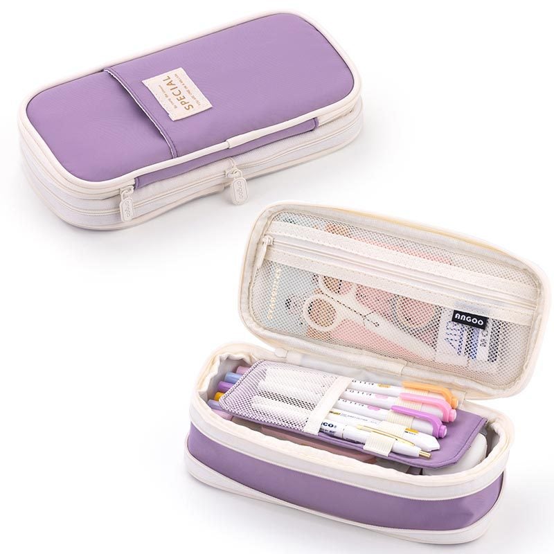 Anko Stationery Japanese And Korean Style Macaron Color-Matching Can Be Transformed Into Large Capacity Upgraded Pencil Case Stationery Box - Image 1