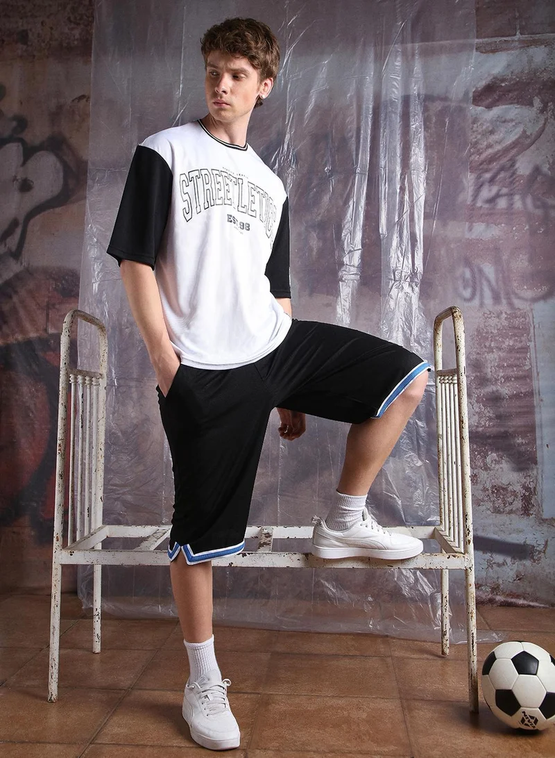 هوبرهولمي تيشيرت رجالي شبكي بياقة دائرية وطبعة حروف بأسلوب رياضي مناسب للارتداء اليومي