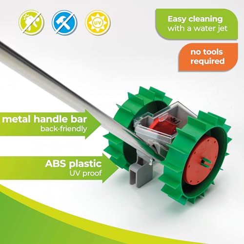 Biogreen Bio Green Ergonomic Hand Seeder Super Seeder | Incl. 6 Sowing Discs | ABS Plastic & UV-Proof | Garden Seed Drill | Manually Adjustable Furrow Depth - Image 4
