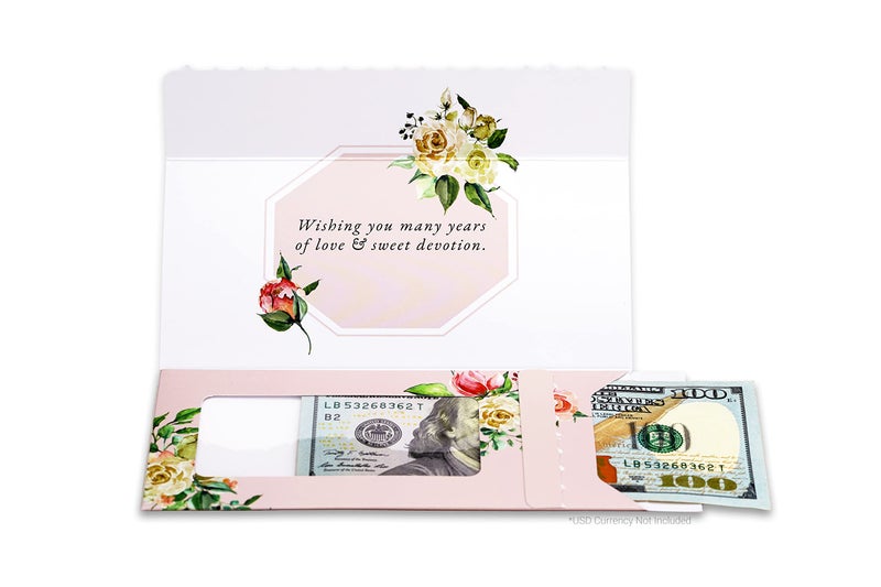 ZipGifts Wedding Card | Zip-Open Money Holder w/Clear Plastic Window for Cash, Check, & Gift Card (Cheers to Mr & Mrs) - Image 1