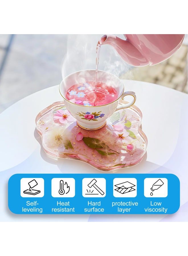 Teexpert Crystal Clear Epoxy Resin Kit 1 Gallon Self-Leveling Coating and Casting Resin, High-Gloss & Bubbles Free Resin and Hardener Kit for DIY Art, Jewelry, Table Top, Molds, Wood 1:1 Ratio - Image 5