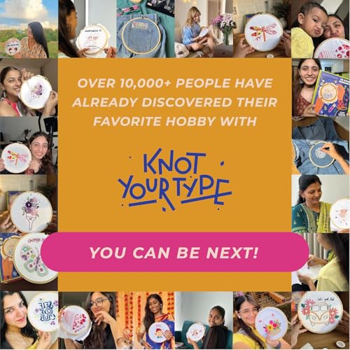 KNOT YOUR TYPE Cotton Stiches & Flowers DIY Embroidery Kit for Beginners-Bundle of 2|Hand Embroidery Kit with All Stitching Materials|Perfect Art & Craft Gift Set,Stitching Kit for Adults,Assorted - Image 4