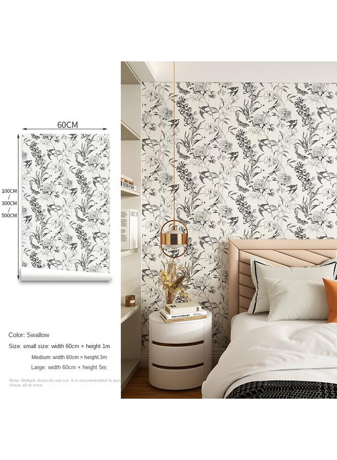 Bluejw French Cream Wallpaper American High-class Bedroom Living Room TV Background Wall Wallpaper Waterproof Moisture-proof Self-adhesive Sticker - Image 1