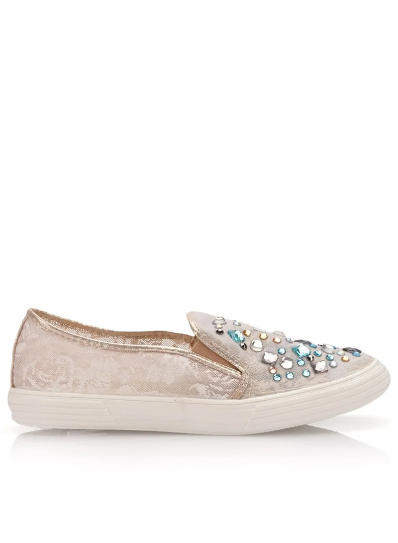 QQ Fish Embelish lace Slip Ons