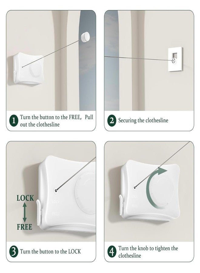 KACOOL Retractable Clothesline 5 Metre – Wall Mounted Indoor & Outdoor Drying Line (Single/Double Line), ABS Housing & 304 Stainless Steel Wire for Bathroom, Balcony, Laundry Room (Single Line) - Image 4