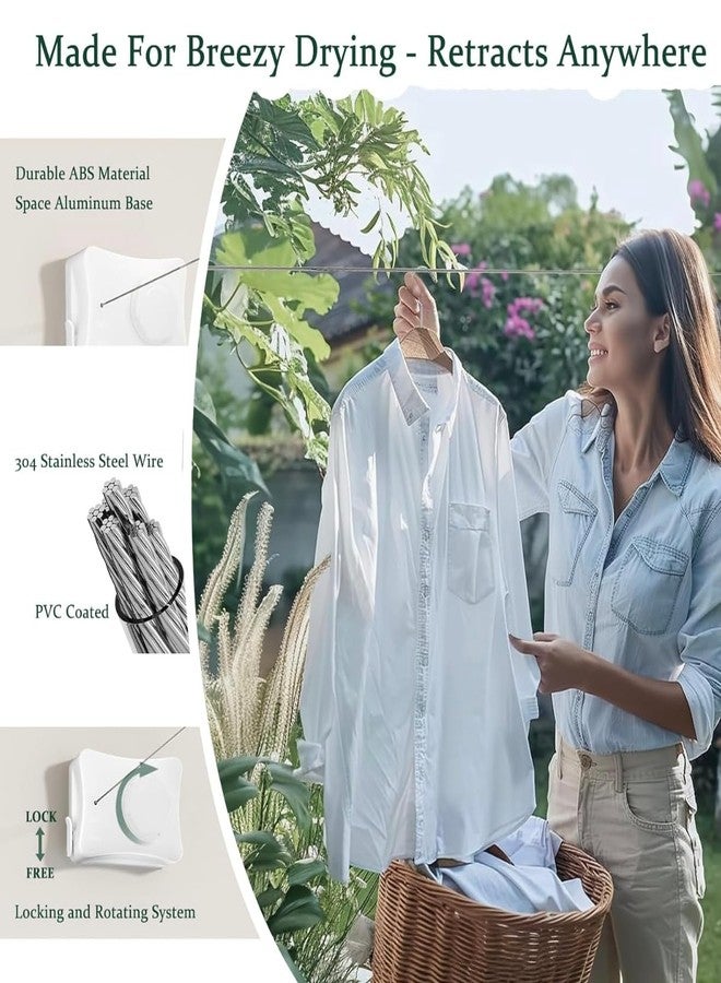 KACOOL Retractable Clothesline 5 Metre – Wall Mounted Indoor & Outdoor Drying Line (Single/Double Line), ABS Housing & 304 Stainless Steel Wire for Bathroom, Balcony, Laundry Room (Single Line) - Image 5
